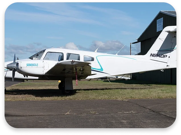 PA-44-180 Seminole aircraft, tail number N614DP, view 1